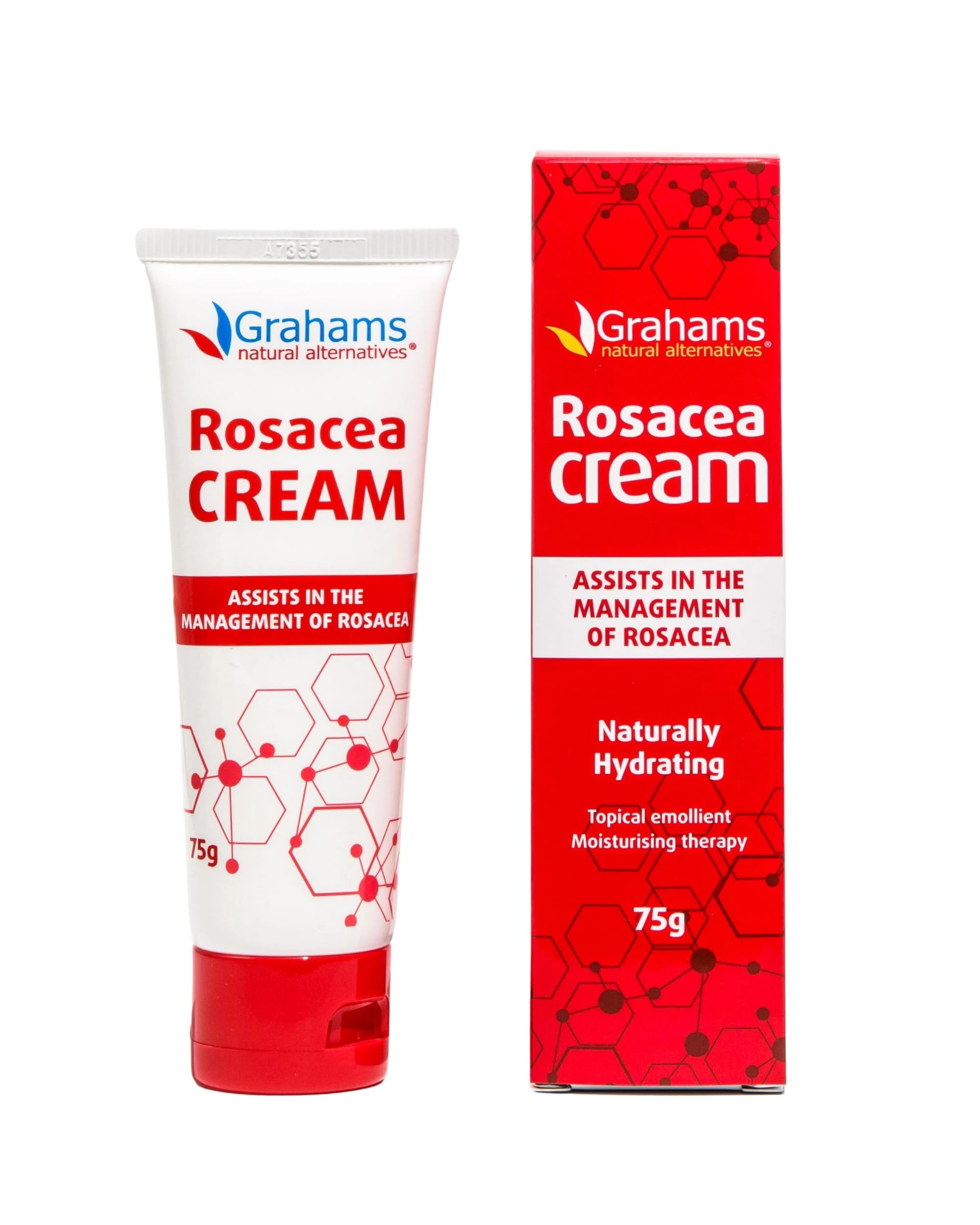 Grahams Natural Rosacea Cream - Clinically Proven Anti-Redness Treatment for Face to Soothe, Moisturise, Hydrate & Calm Sensitive Rosacea-Prone Skin - Hypoallergenic, Steroid-Free (1 x 75 g)