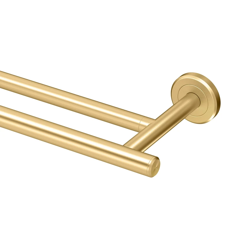 Gatco 4234 Latitude II 24" Double Towel Bar, Brushed Brass, 24 Inch