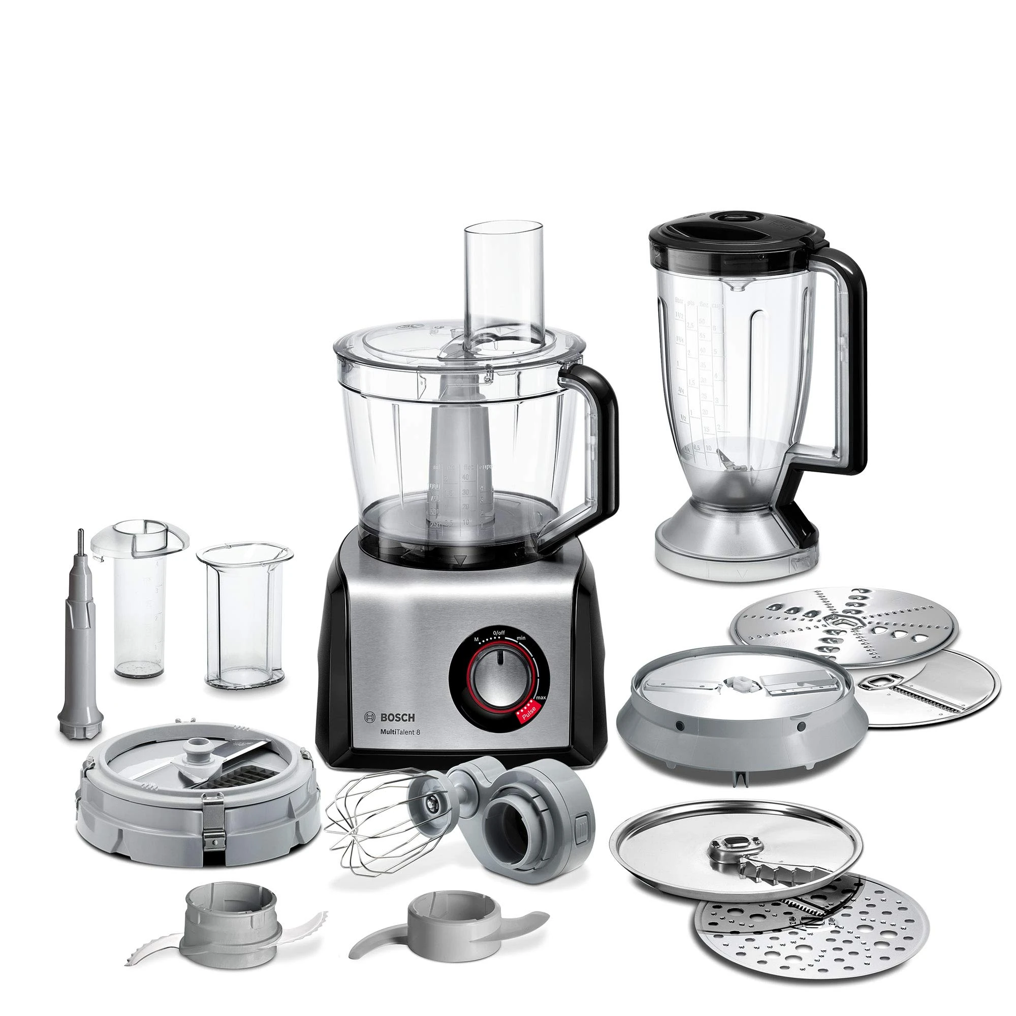 Bosch MC812M865 food processor 3.9 L Black, Stainless steel 1250 W MC812M865, 3.9 L, Black, Stainless steel, Rotary, Beat, Blend, Chop, Cutting, Mixing, Puree, CE, EAC, VDE, Plastic