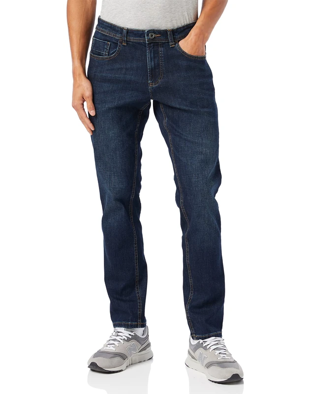 camel active Men's 5-Pocket Houston Straight Jeans, Blue (Mid Blue Used 41), W38/L34 (Size: 38/34)
