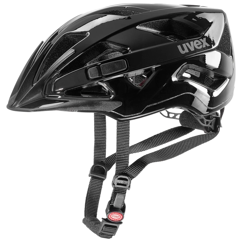 uvex Active - Secure All-Round Bike Helmet for Men & Women - Individual Fit - Upgradeable with an LED Light - Black Shiny - 52-57 cm
