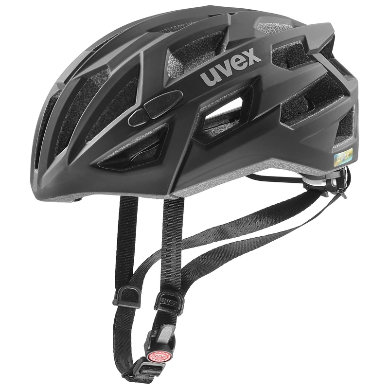 uvex Race 7 - Secure Performance Bike Helmet for Men & Women - Individual Fit - Extra Impact Protection - Black - 56-61 cm