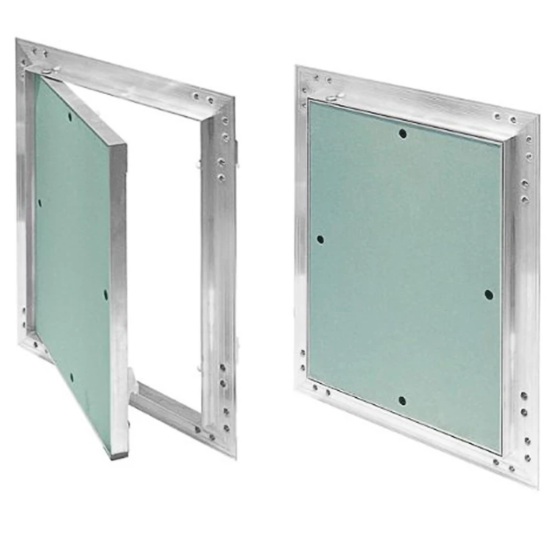Inspection Flap GK Insert 300x300mm Plasterboard 12.5mm KRAL10 Inspection Door Service Door 30x30cm Maintenance Cleaning Maintenance Flap Vent with Aluminium Trim Suitable for Moist Rooms Green Drywal