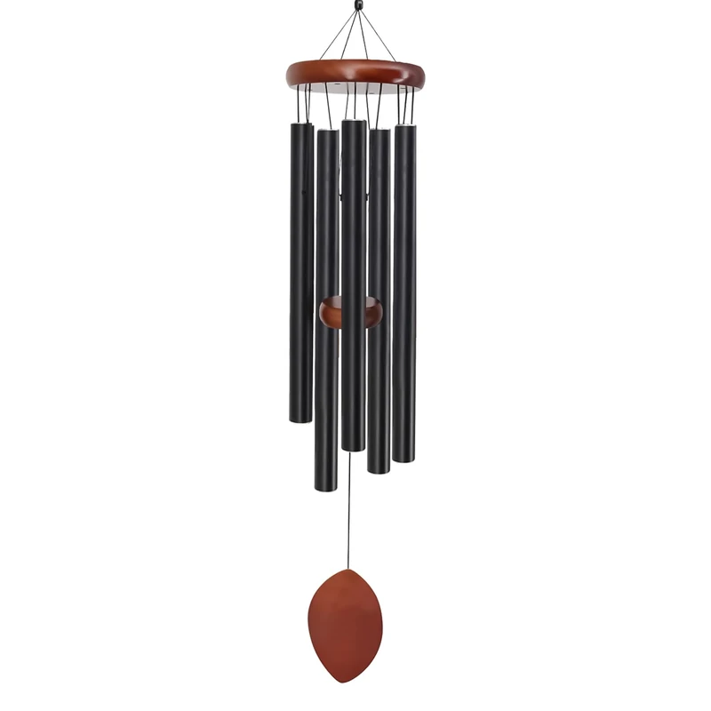 Wind Chimes Outdoor Deep Tone Large,36" Wind Chimes Melody with 5 Heavy Tuned Tubes for Garden Backyard Church Hanging Decor,Memorial Wind Chimes for Funeral Sympathy Gift,Black