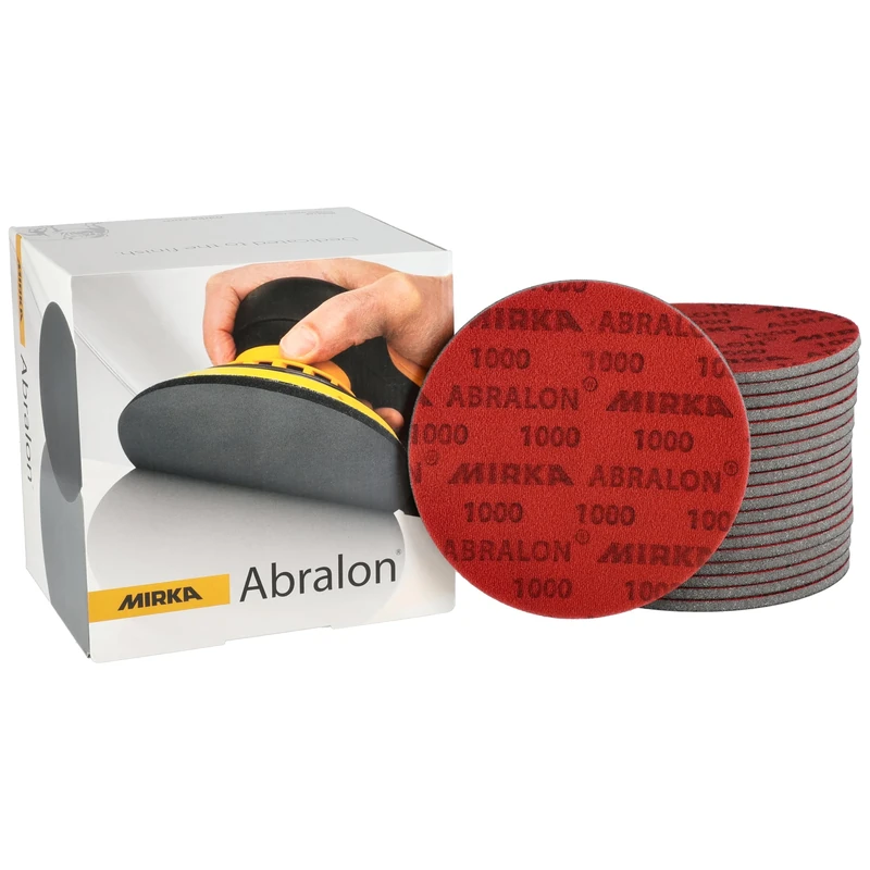 Mirka Abralon Sanding Discs/Polishing Discs Ø 125mm / Hook & loop / 1000 grit / 20 pack/for sanding and polishing lacquer, wood, plastic