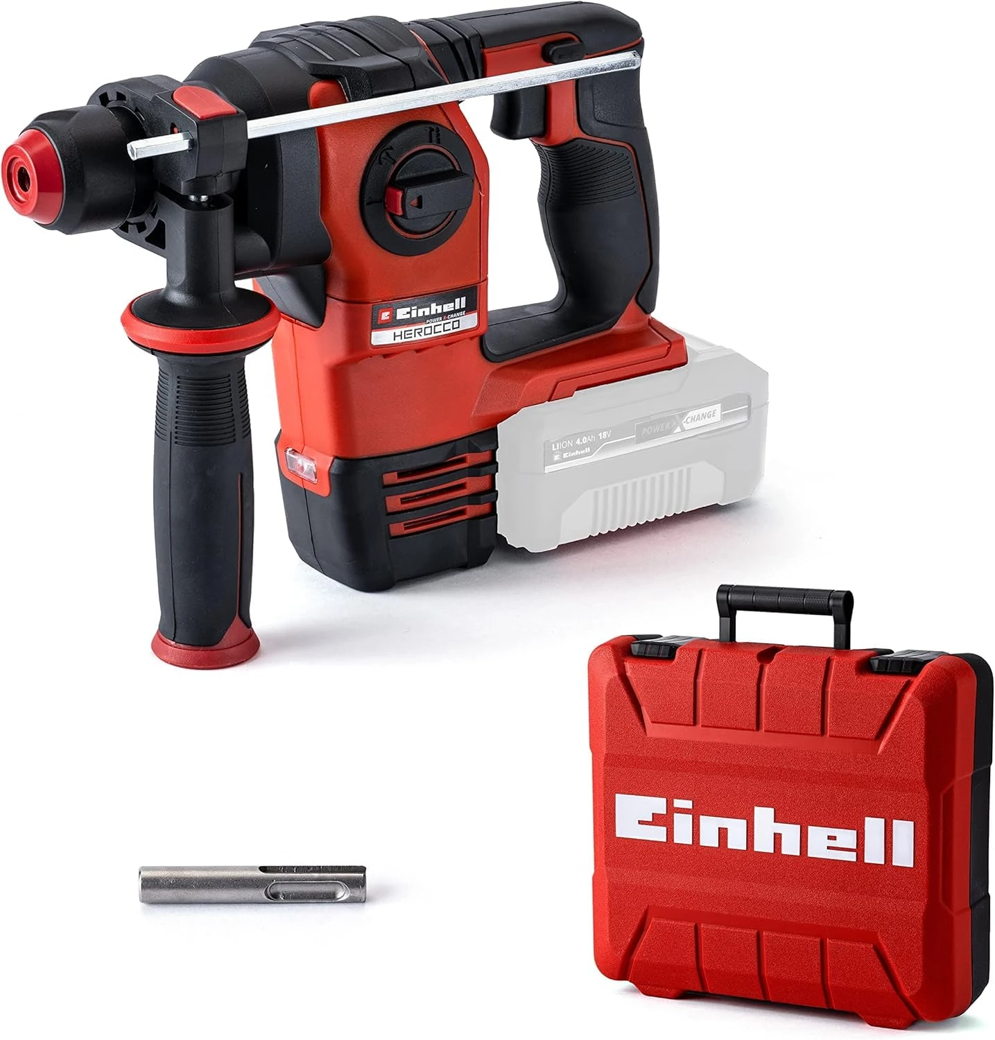 Einhell 4513900 Power X-Change 18V Cordless Rotary Hammer Drill | Herocco Brushless SDS Plus - Drilling, Impact Drilling, Screwing and Chiselling Functions, 10.0 cm*27.5 cm*20.8 cm