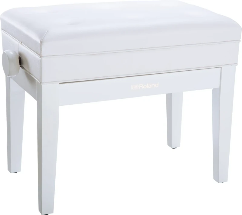 Roland RPB-400PW Piano Bench with Cushioned Vinyl Seat, Polished White