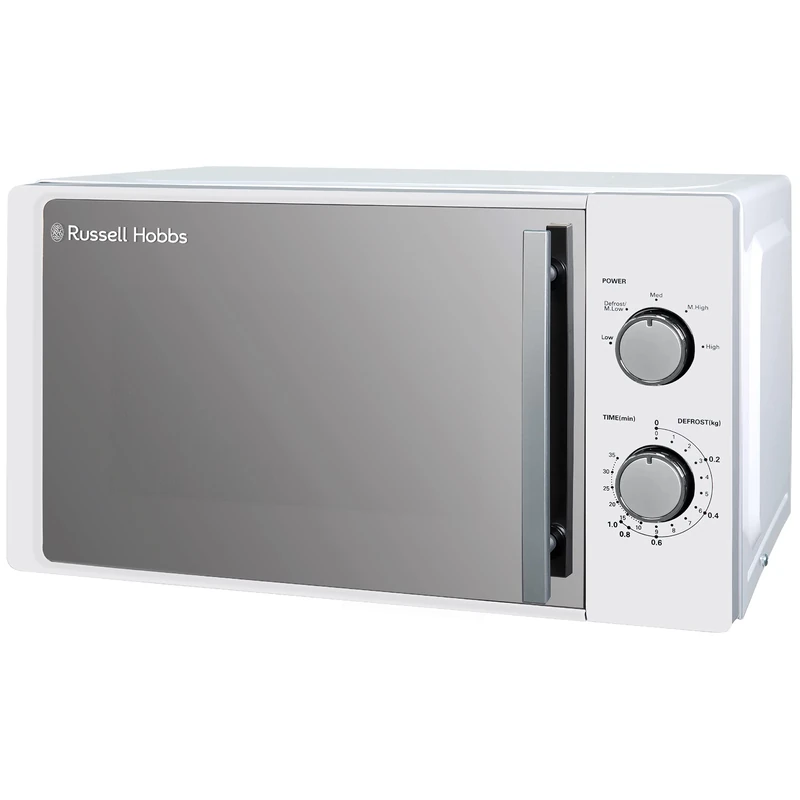 Russell Hobbs 20 Litre 800W White Solo Manual Microwave, 5 Power Levels, Integrated Timer and Defrost Function, Easy Clean RHM2060