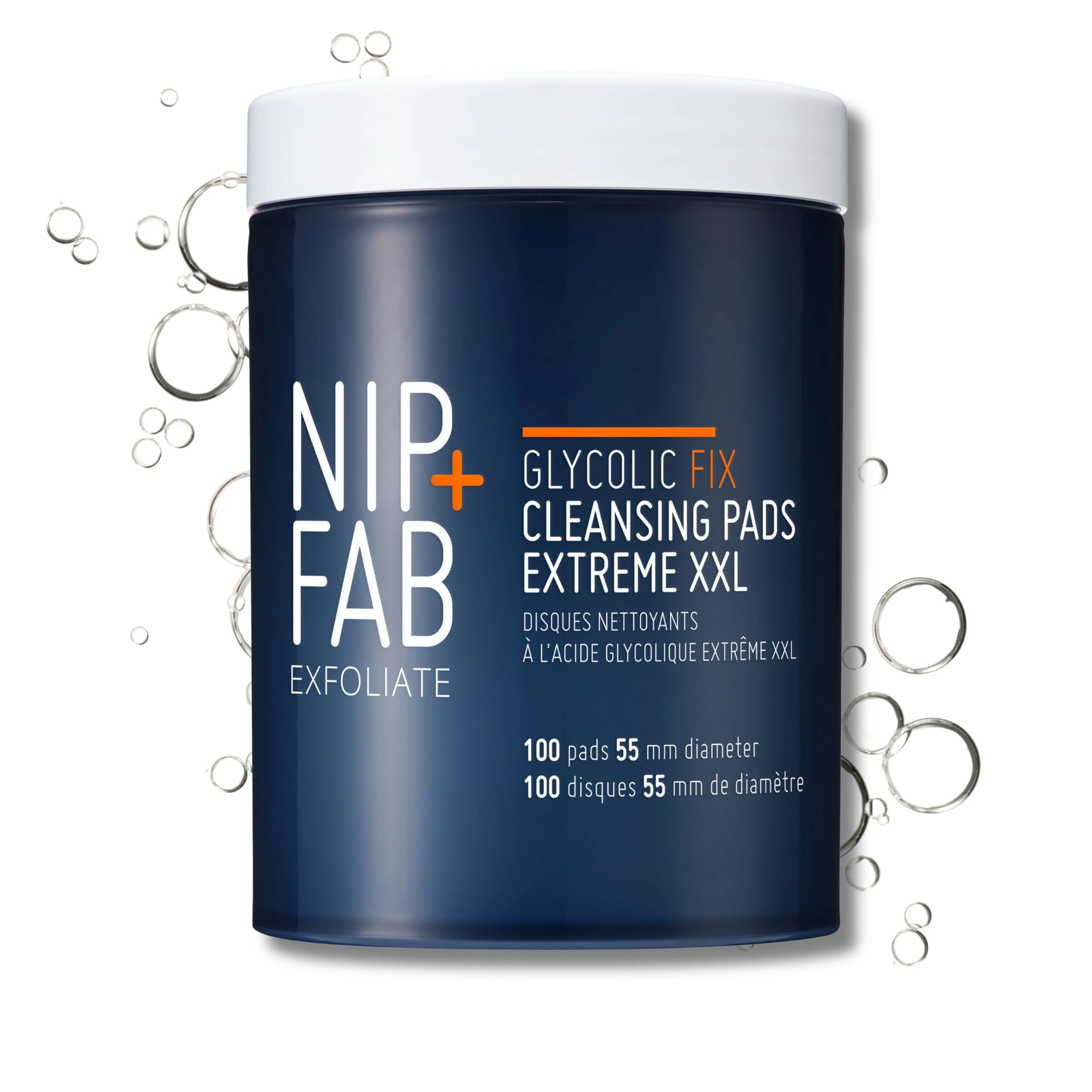 Nip + Fab Glycolic Acid Night Pads for Face with Salicylic, Hyaluronic Acid, Exfoliating Resurfacing AHA Facial Pad for Skin Toning Blemish Control Pigmentation, 100 Supersize Pads, Extreme