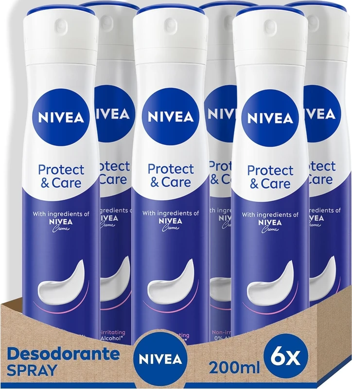 Nivea Nivea Spray Protects & Care – 200 ml – Pack of 6