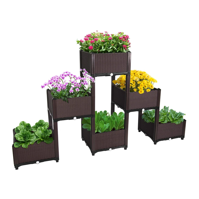 D'vine Dev Planter Raised Beds - Elevated Planter Garden Box for Vegetable/Flower/Herb Outdoor Standing Planter Beds - Image 1