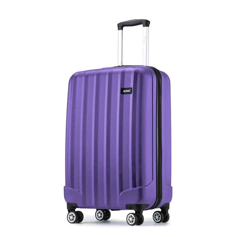 Kono Large Capacity Hard Shell 94L Luggage Lightweight ABS Travel Suitcase with 4 Spinner Wheels (Purple, 28 Inch)
