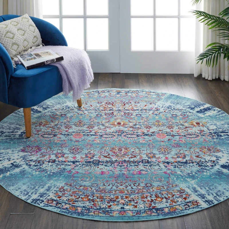 Rugs Direct Rug, Blue, 122cm x 122cm'