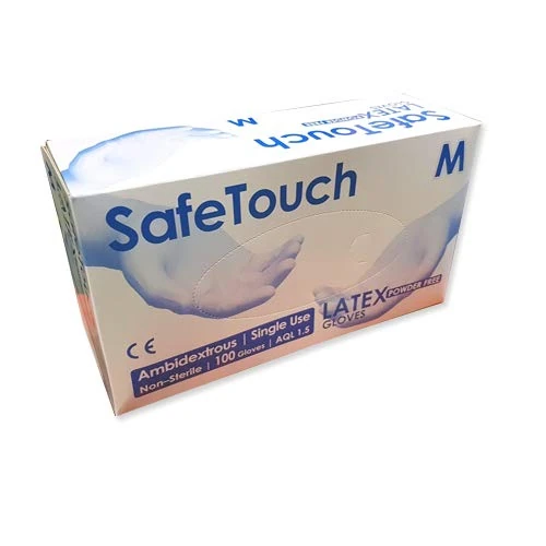 SafeTouch 50000053 Powder Free Latex Gloves, X-Large (Pack of 100)