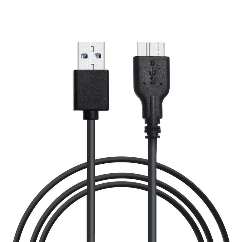 KUYIA Micro USB 3.0 Cable, Male to Micro B Lead Super Speed Data Sync Cord Compatible with Toshiba Canvio WD External Hard Drive Samsung Galaxy S5 Note 3 and More Micro-B port Device- Black (3FT)