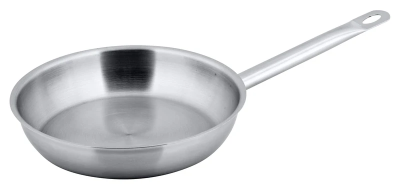 Metro Professional Uncoated Frying Pan Diameter 24 cm Stainless Steel for Induction