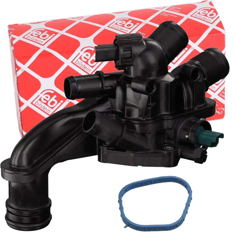 febi bilstein 103197 Thermostat with housing, seal and temperature switch, pack of one