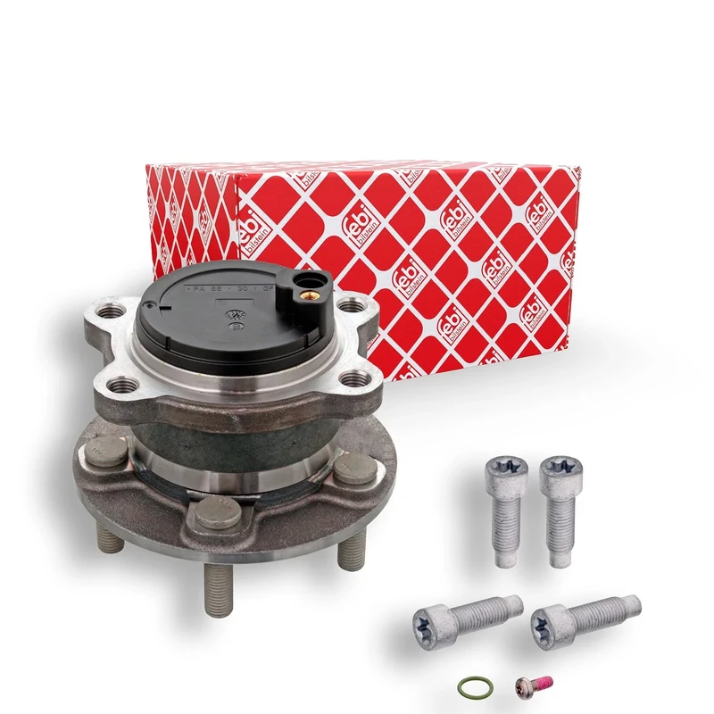 febi bilstein 102787 Wheel Bearing Kit with wheel hub, ABS sensor ring and additional parts, pack of one - Image 1
