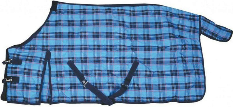 Hkm Hkm 4057052306709 Winter Stable Blanket Check- 1200d6369 Medium Blue/Dark Blue 135 - Image 1