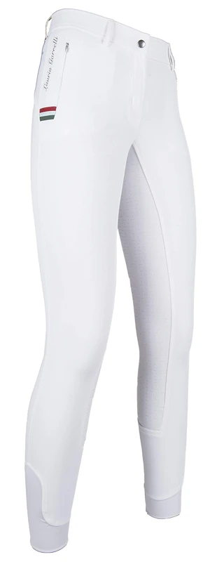 HKM 10417 LG Basic Italy Women's Riding Breeches Silicone Full Seat 17-48 White