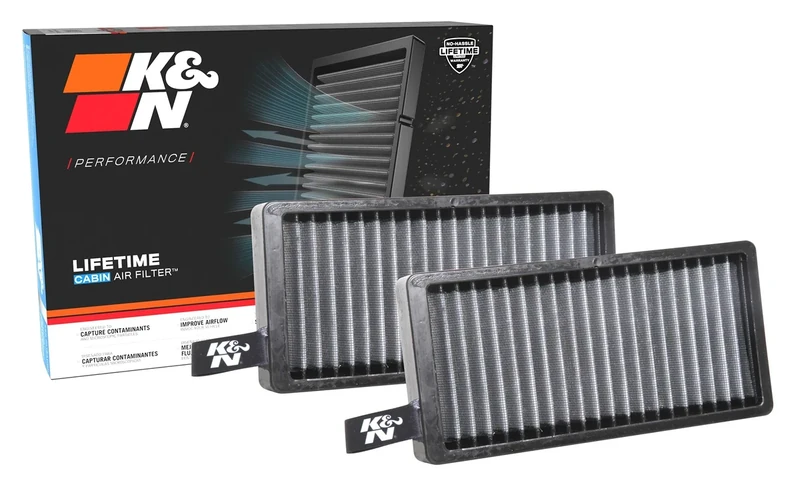 K&N Cabin Air filter compatible with BMW i3 0.6/X1 2.0/X2 2.0 & Mini Cooper 1.5/2.0 (2 pieces) (VF2060), White