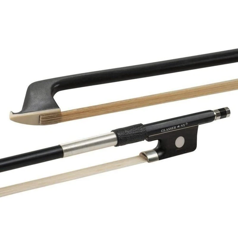 GLASSER viola bow, Carbon Graphit, Made in USA, 3000X-12, nickel silver taping, for 1/2 viola