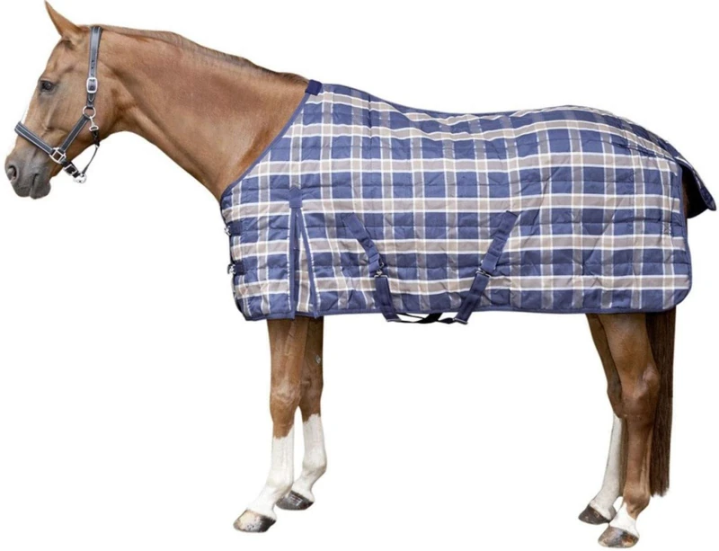 HKM Check Winter Stable Blanket Dark Blue 155