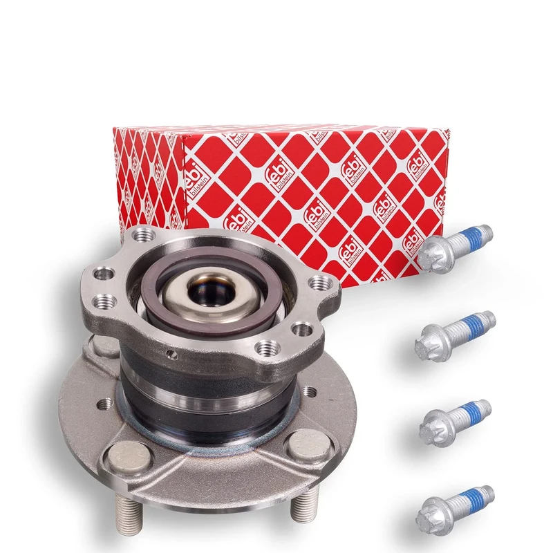 febi bilstein 102784 Wheel Bearing Kit with wheel hub, ABS sensor ring and additional parts, pack of one