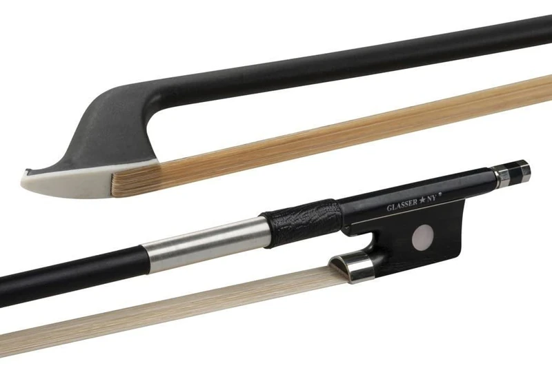 GLASSER cello bow, Carbon Graphit, Made in USA, 4000X-44, nickel silver taping, for 4/4 cello