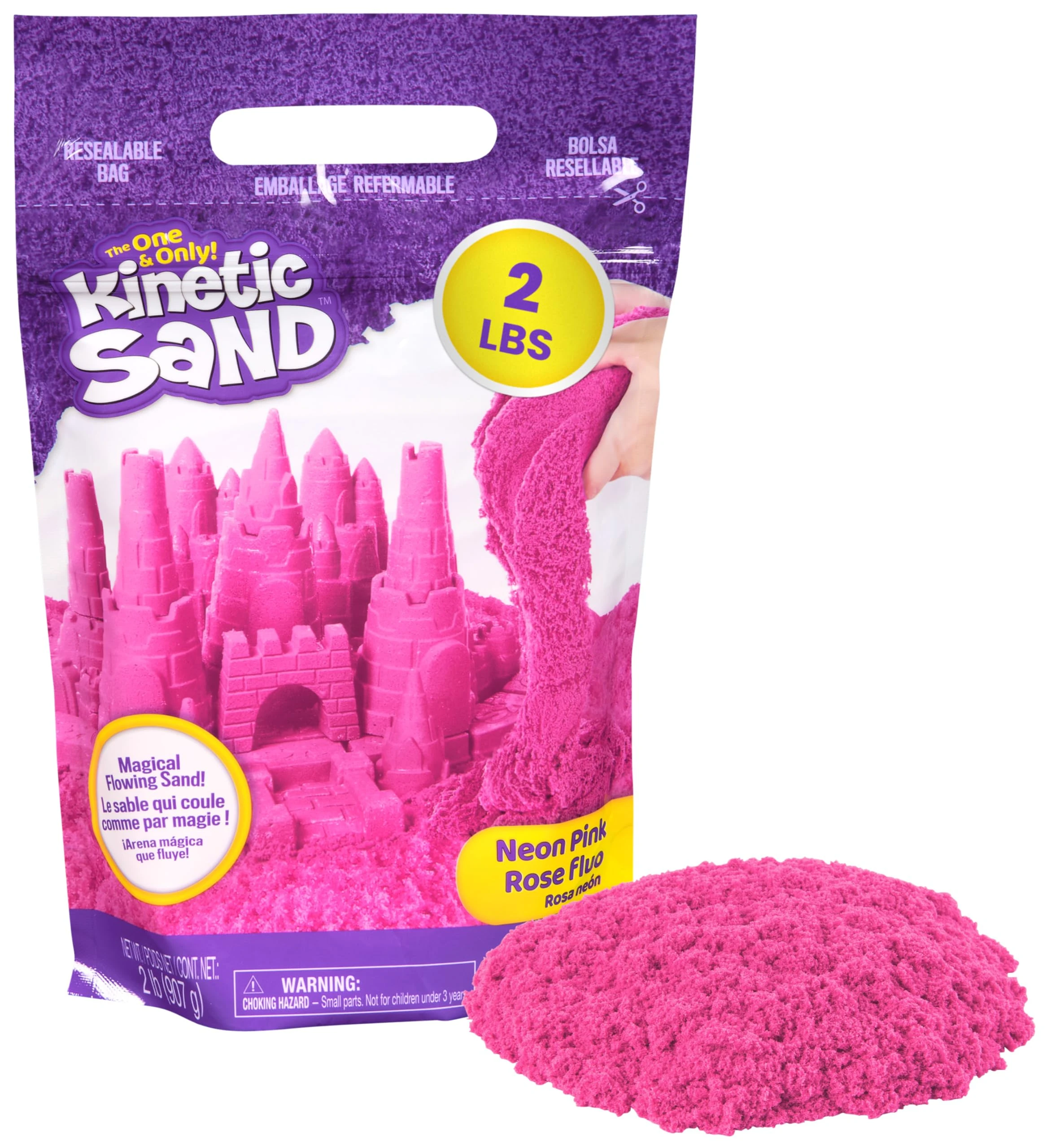 Kinetic Sand, 2lb Pink for Mixing, Molding and Creating, for Ages 3 and Up