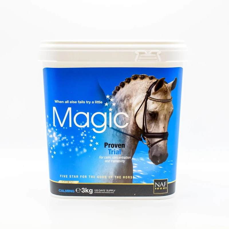 NAF Five Star Magic 3kg – Magnesium-Based Calming Supplement for Horses – Supports Relaxation, Focus & Behaviour – With Chamomile & Vitamin B1 - Award-winning scientifially trialled formula