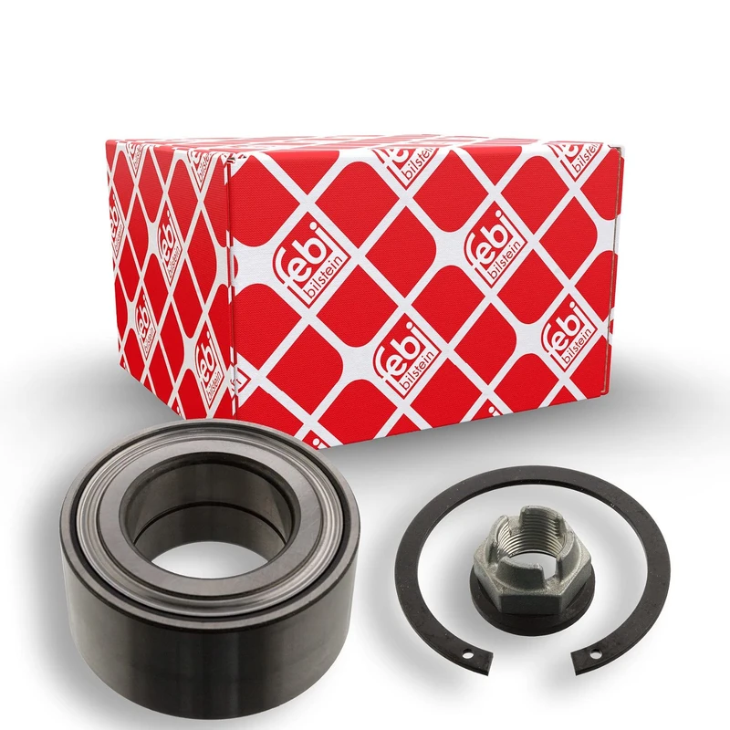 febi bilstein 103156 Wheel Bearing Kit with axle nut and circlip, pack of one