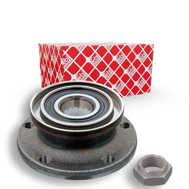 febi bilstein 102777 Wheel Bearing Kit with wheel hub and ABS sensor ring, pack of one