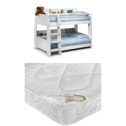 DOMINO BUNK WHITE & 2 PREMIER 90CM MATTRESSES