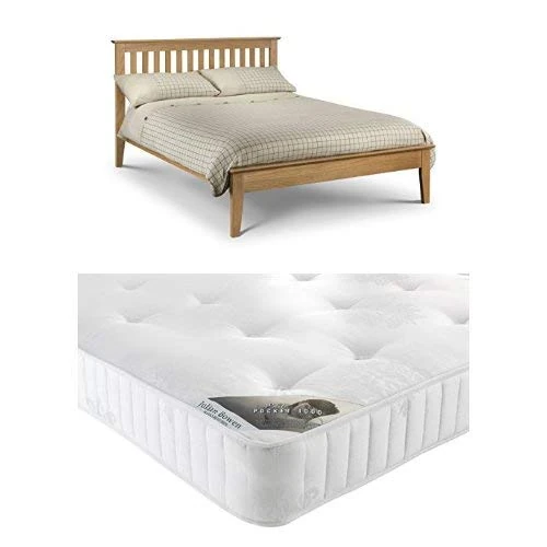 SALERNO SHAKER BED OAK 135CM & ELITE 135CM MATTRESS