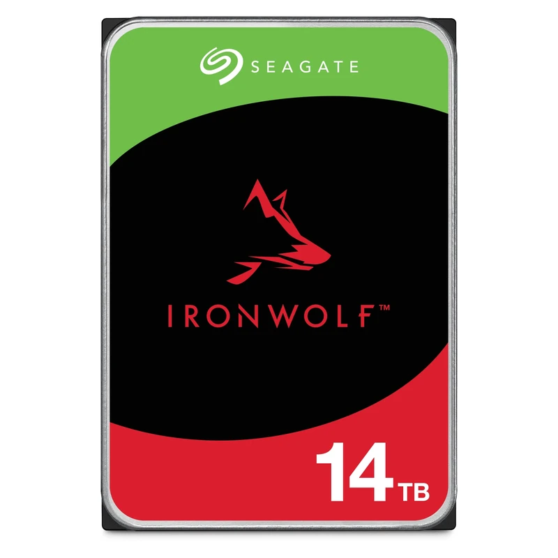 Seagate IronWolf, 14 TB, NAS, Internal Hard Drive, CMR, 3.5 Inch, SATA, 6GB/s, 5,400 RPM, 256MB Cache, for RAID Network Attached Storage, 3 year Rescue Services (ST14000NT001)
