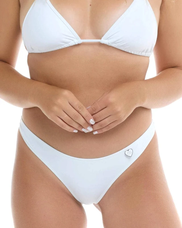 Body Glove Women's Smoothies Thong Solid Minimal Coverage Bikini Bottom Swimsuit, Snow, Medium