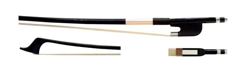 GLASSER double bass bow, Carbon Graphit, Made in USA, F5000X-34, french model, nickel silver taping, for 3/4 double bass