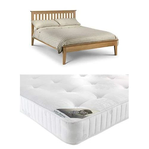 SALERNO SHAKER BED OAK 150CM & ELITE 150CM MATTRESS