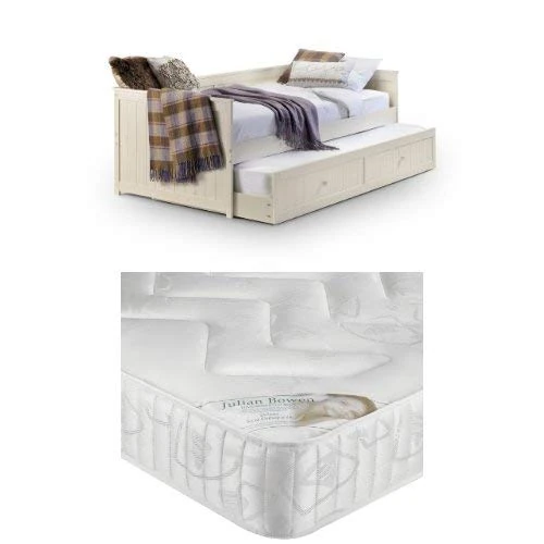JESSICA DAY BED, UNDERBED & 2 DELUXE SEMI ORTHOPAEDIC 90CM MATTRESSES