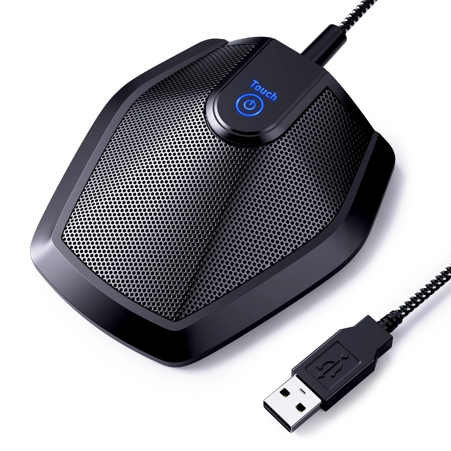 TONOR USB Conference Microphone, Omnidirectional Boundary Condenser PC Microphones for Conference Meeting Plug & Play with Mute Buttom Compatible with Mac OS X and Windows