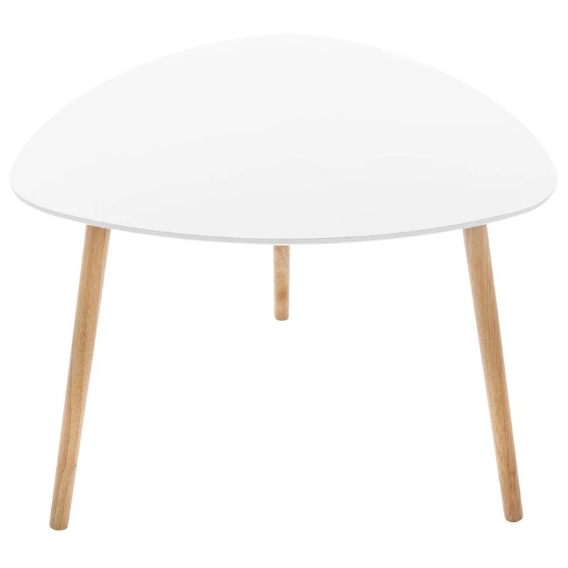 ATMOSPHERA CREATEUR D'INTERIEUR Atmosphera ATM-157058A Mileo Coffee Table White Solid (Hevea) and Wood Fibre (Eco-Friendly, White, 60 x H 45 cm)