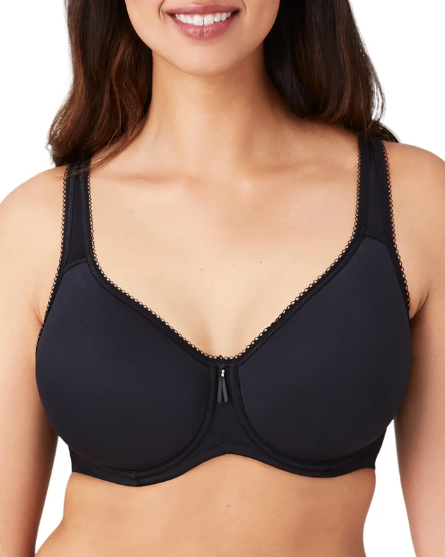 Wacoal Women's Basic Beauty Contour T-Shirt Bra Molded, Opaque, Black, 42C