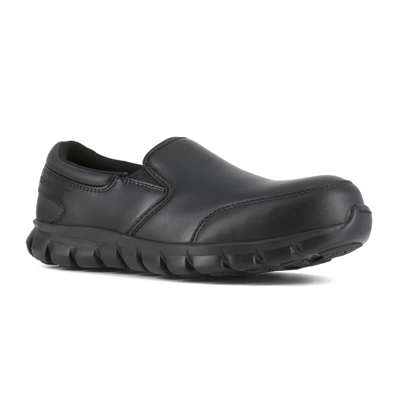 Reebok Men's Sublite Cushion Work ESD Composite Toe Athletic Oxford Black