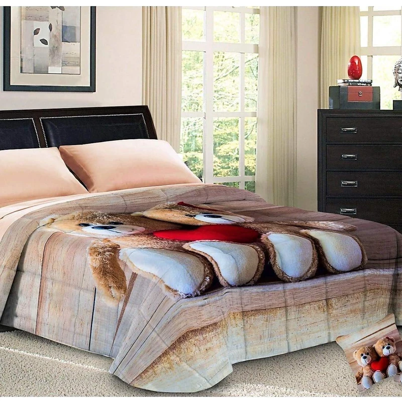 PETTI Artigiani Italiani- Duvet, Hypoallergenic Duvet, Microfiber Duvet, Cozy and Warm Duvet, Printed Duvet, 100% Made in Italy, Sweetness, Bed 180 (170/180 x 190/200)