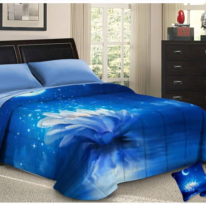 PETTI Artigiani Italiani, Hypoallergenic, Microfiber, Cozy and Warm, Printed Duvet, 100% Made in Italy, Starry Night, Bed 90 (80/90 x 190/200)