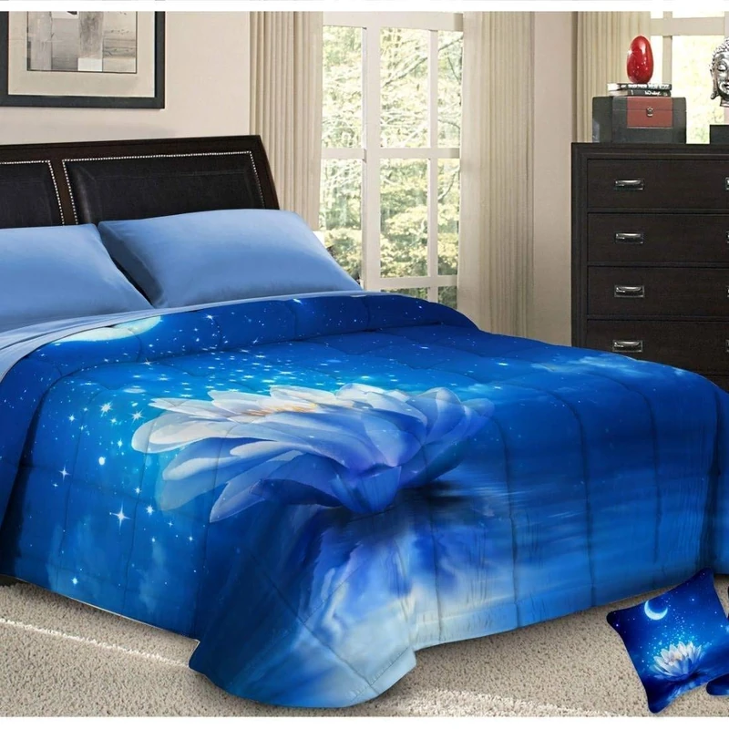 PETTI Artigiani Italiani, Hypoallergenic, Microfiber, Cozy and Warm, Printed Duvet, 100% Made in Italy, Starry Night, Bed 135 (120/130 x 190/200)