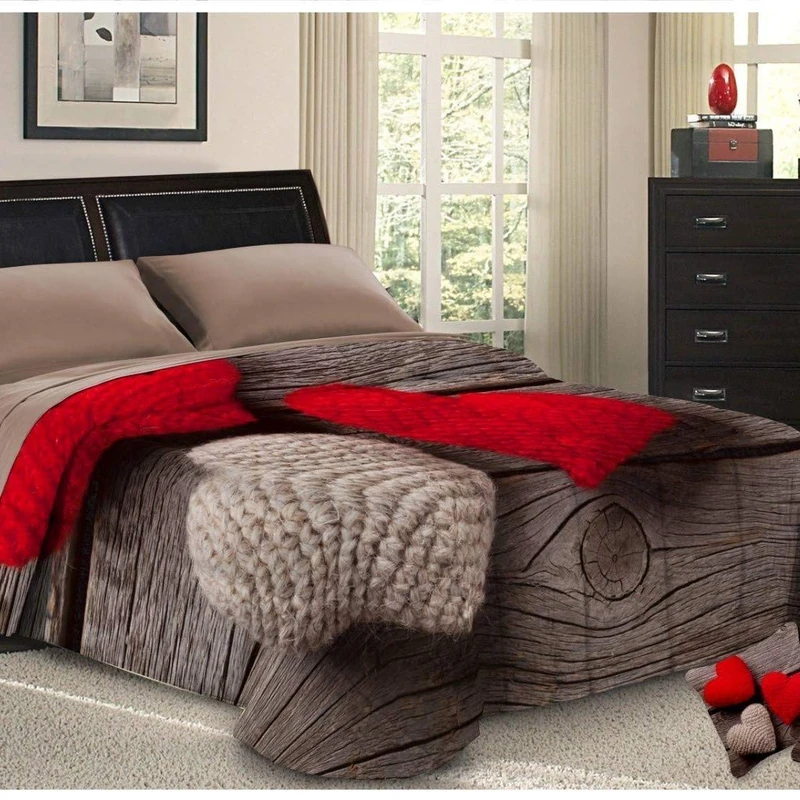 PETTI Artigiani Italiani, Hypoallergenic, Microfiber, Cozy and Warm, Printed Duvet, 100% Made in Italy, Heart, Bed 180 (170/180 x 190/200)