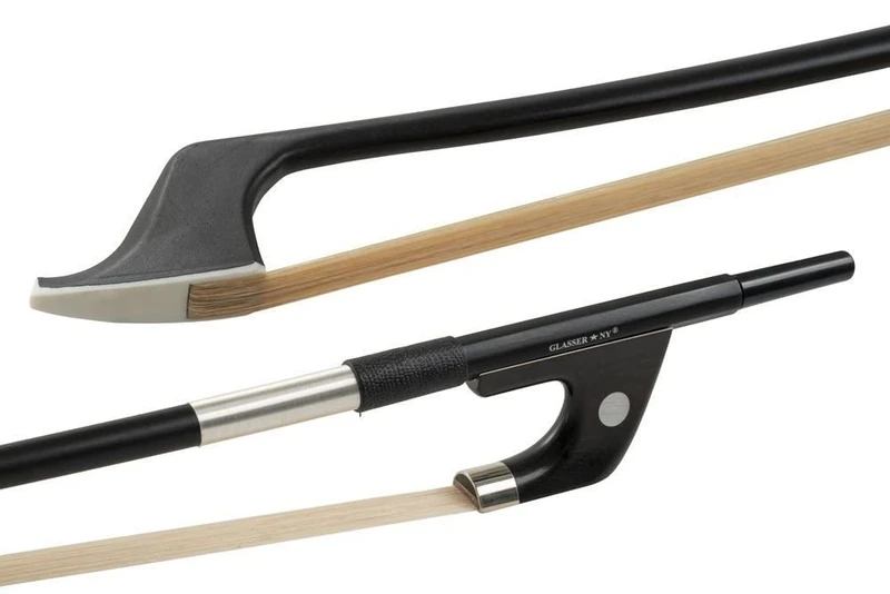 GLASSER double bass bow, Carbon Graphit, Made in USA, G5000X-34, german model, nickel silver taping, for 3/4 double bass