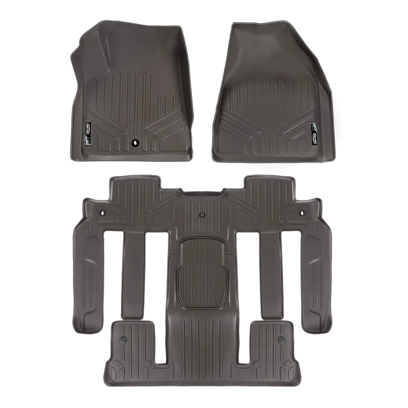 MAXLINER Custom Fit Floor Mats 2 Row Liner Set Cocoa for Traverse/Enclave/Acadia/Outlook (with 2nd Row Bucket Seats)